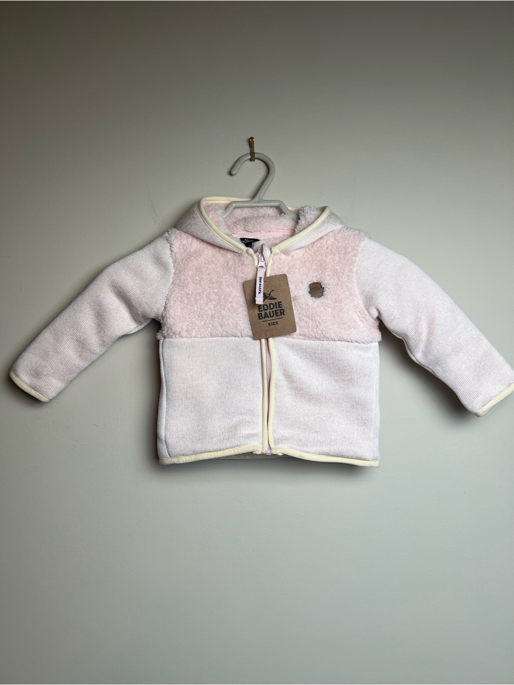 NWT Eddie Bauer Kids Toddler Girls 2T Pink Sherpa Fleece Zip Jacket Cozy